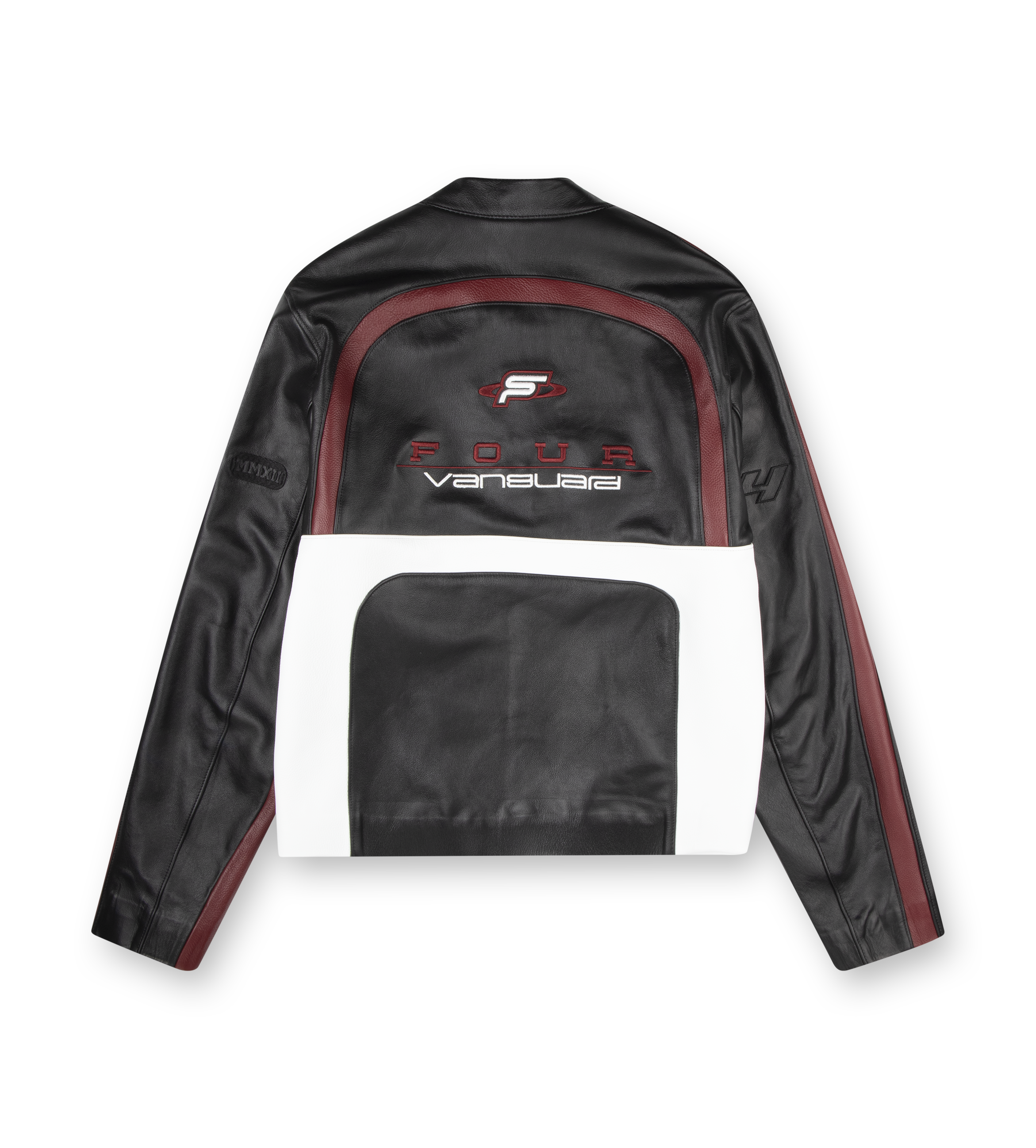 Leather Motor Jacket Black/ Red