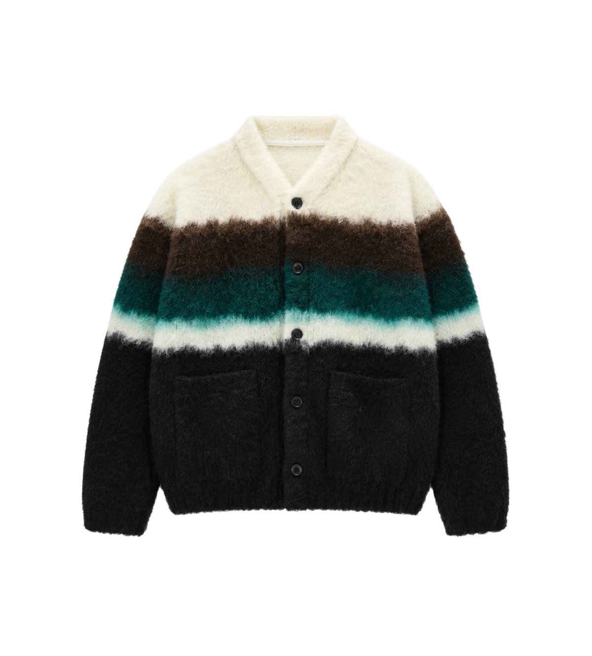 Chusen-geverfde gebreide cardigan multikleur