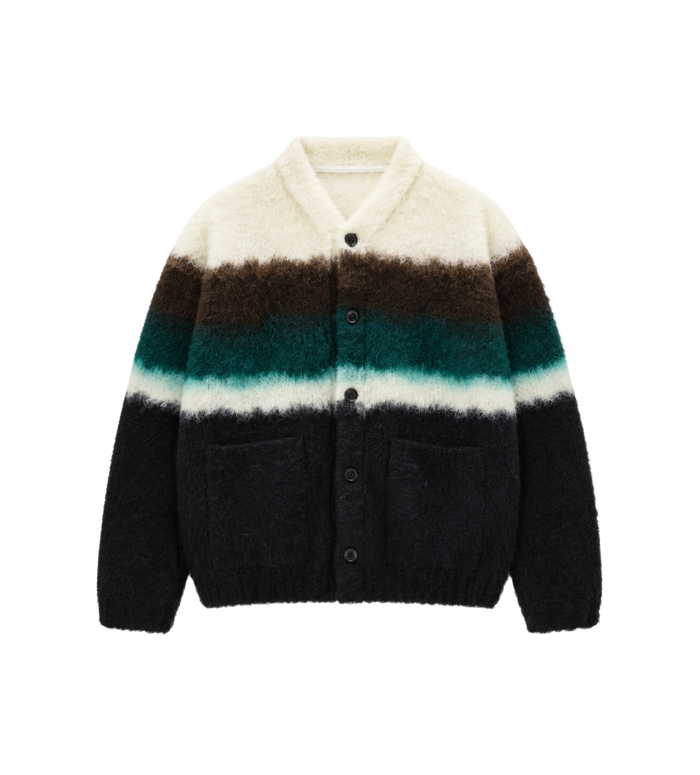 Chusen-geverfde gebreide cardigan multikleur