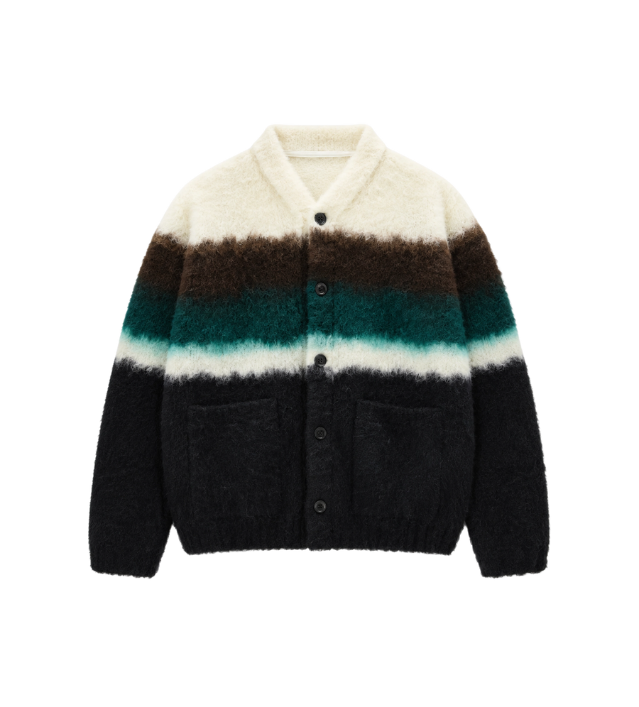 Chusen-geverfde gebreide cardigan multikleur