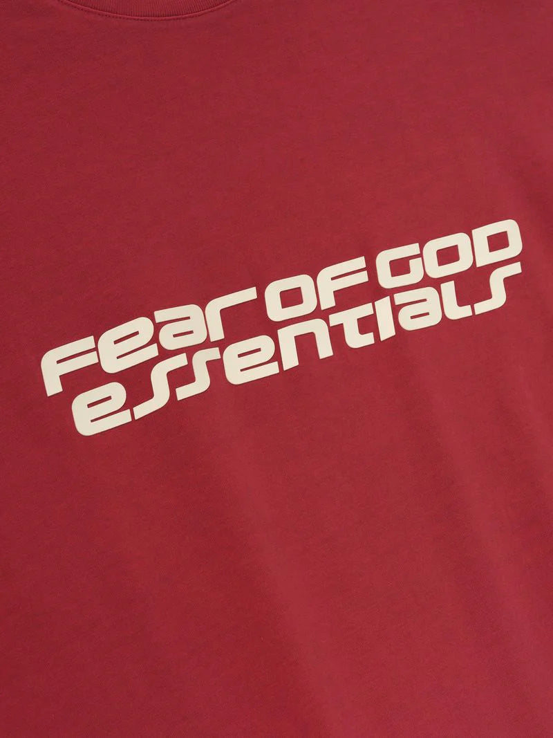 Fear of God Essentials 90s Long Sleeve Tee in Crimson