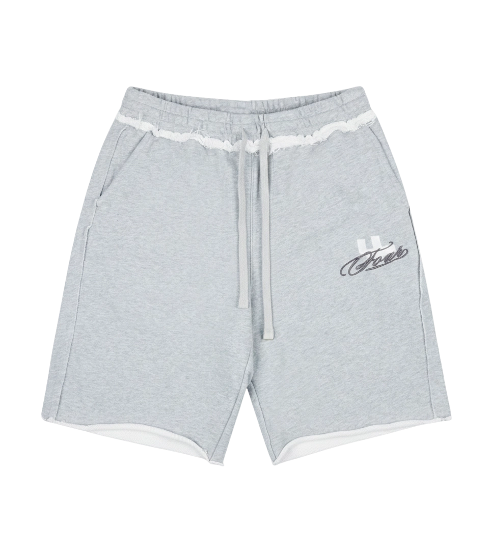 Raw Edge Shorts Grey Melange