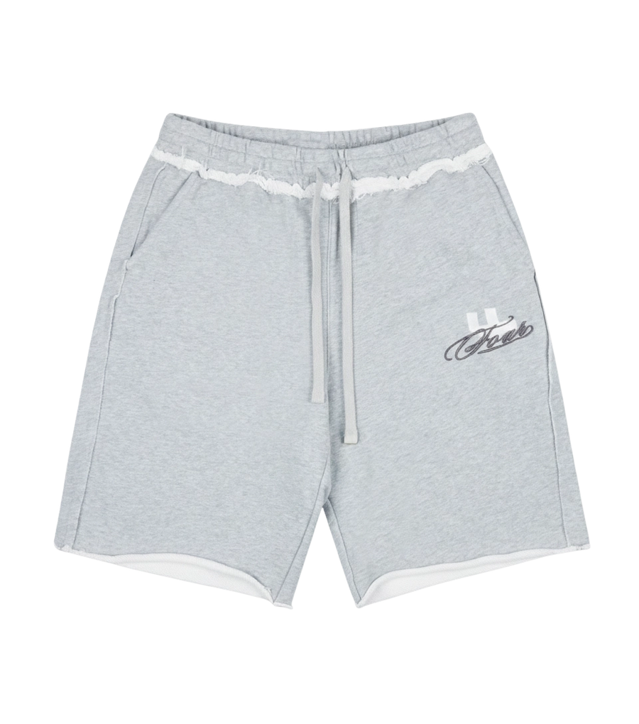 Raw Edge Shorts Grey Melange