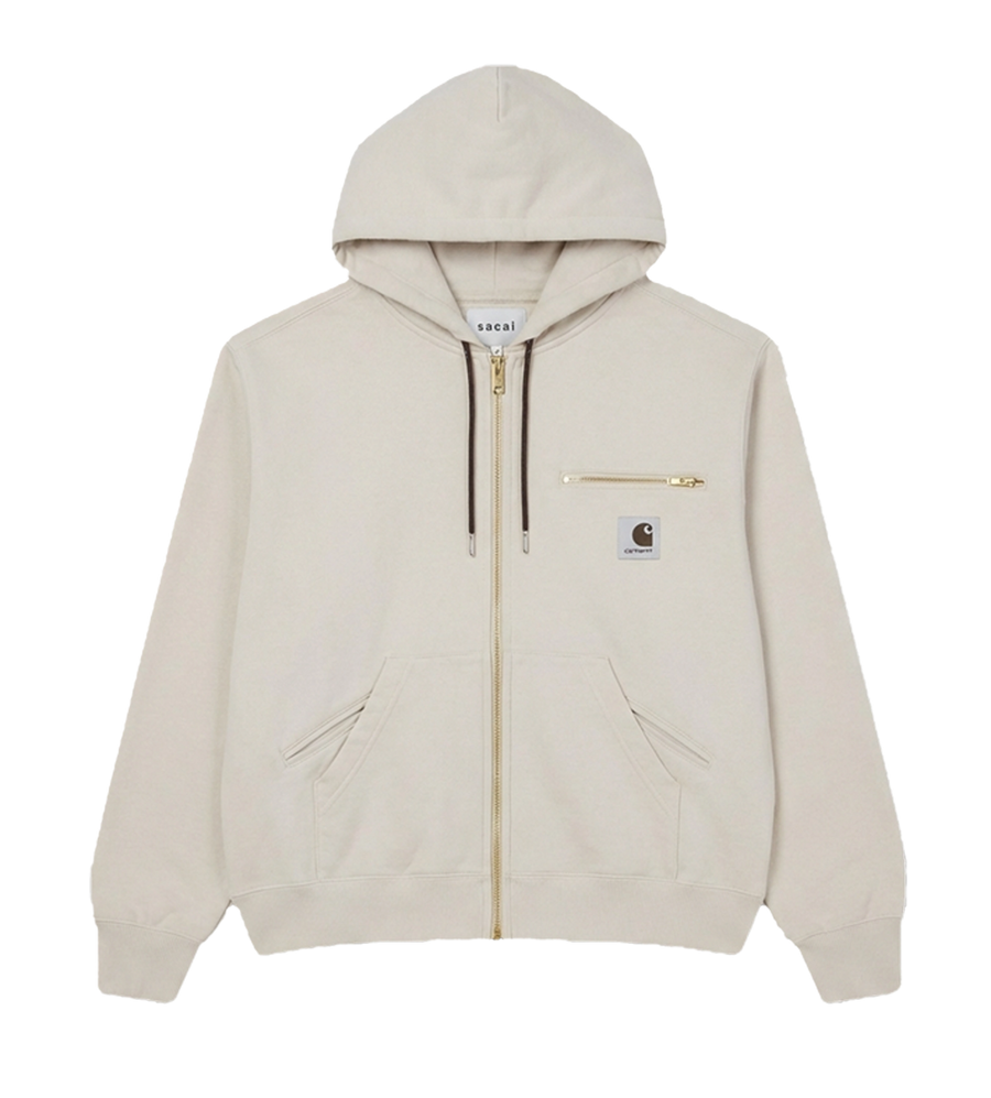sacai x Carhartt WIP Cotton Jersey Hoodie in Ivory