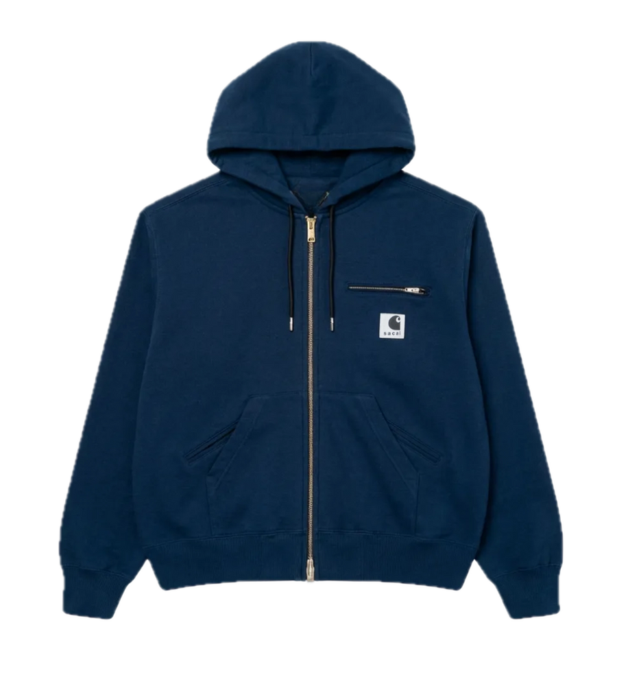sacai x Carhartt WIP Cotton Jersey Hoodie in Blue