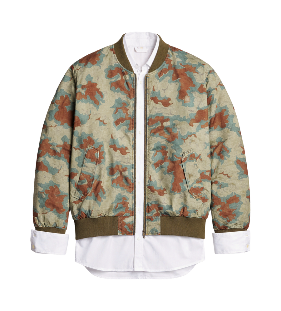 G-Star Reversible Japanese Camo Bomber Jacket - Cameo Green Cloud Camo