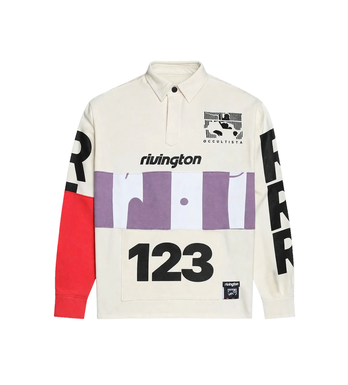 Graphic Rugby Shirt White