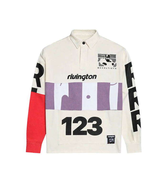 Graphic Rugby Shirt White