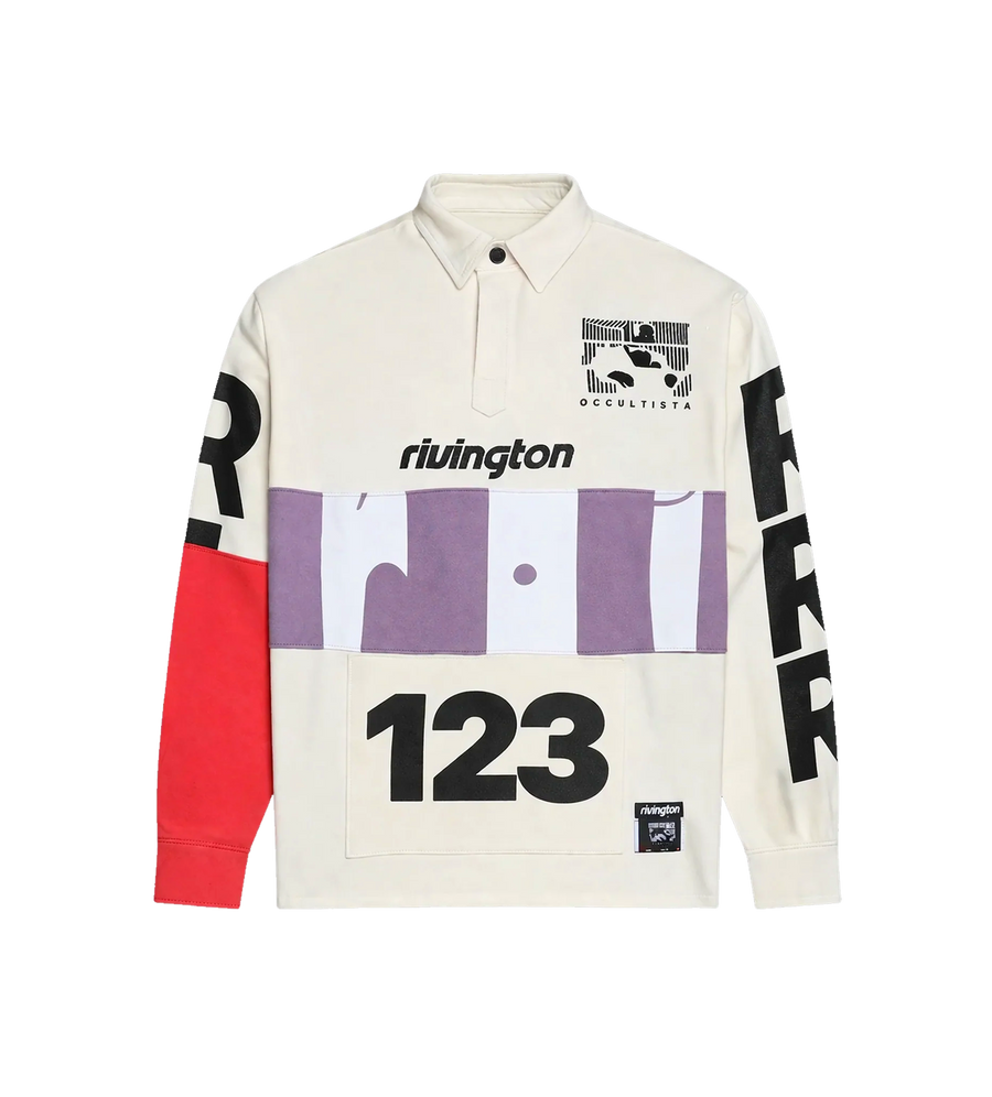 Graphic Rugby Shirt White