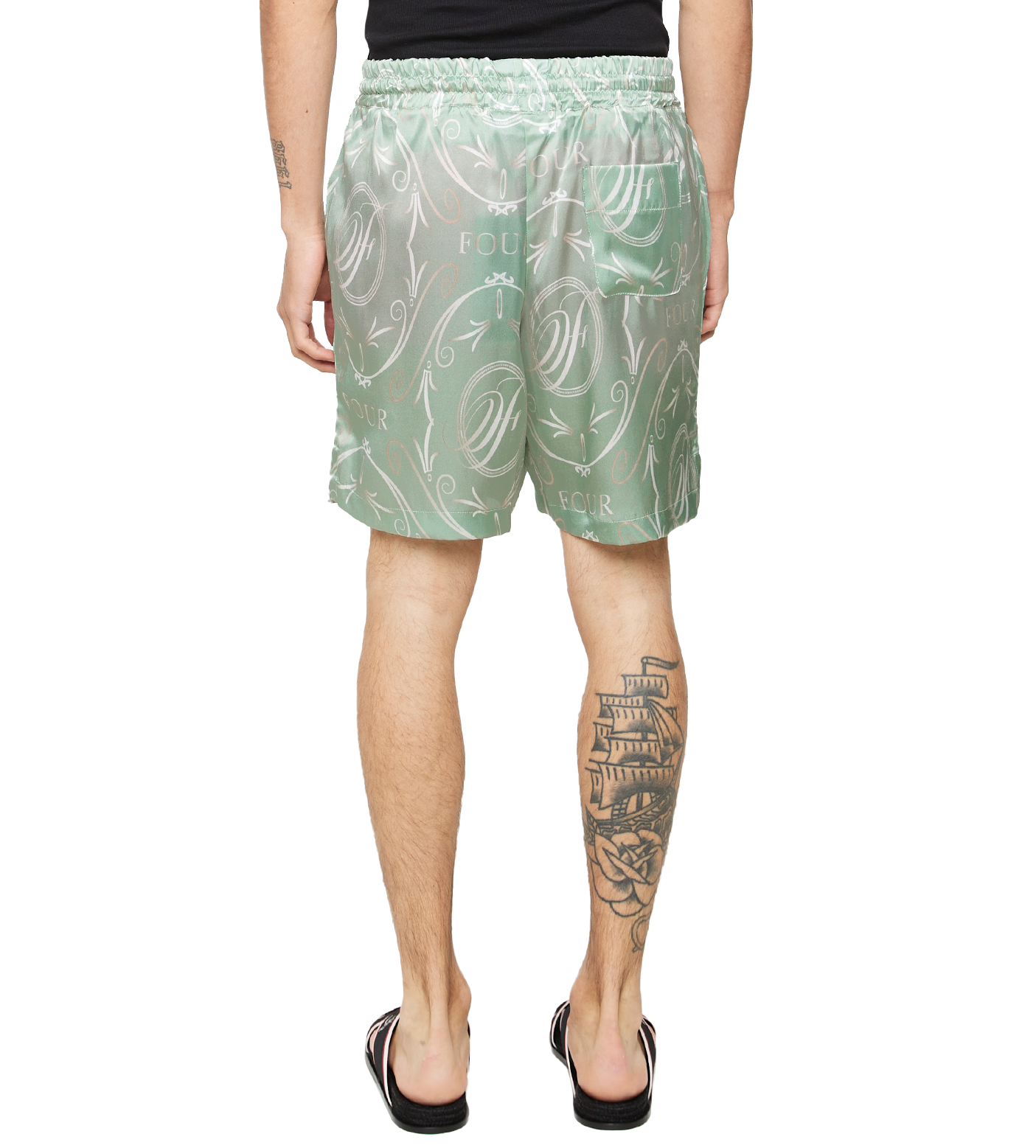 C5 Silk Short Allover Print Frosty Green