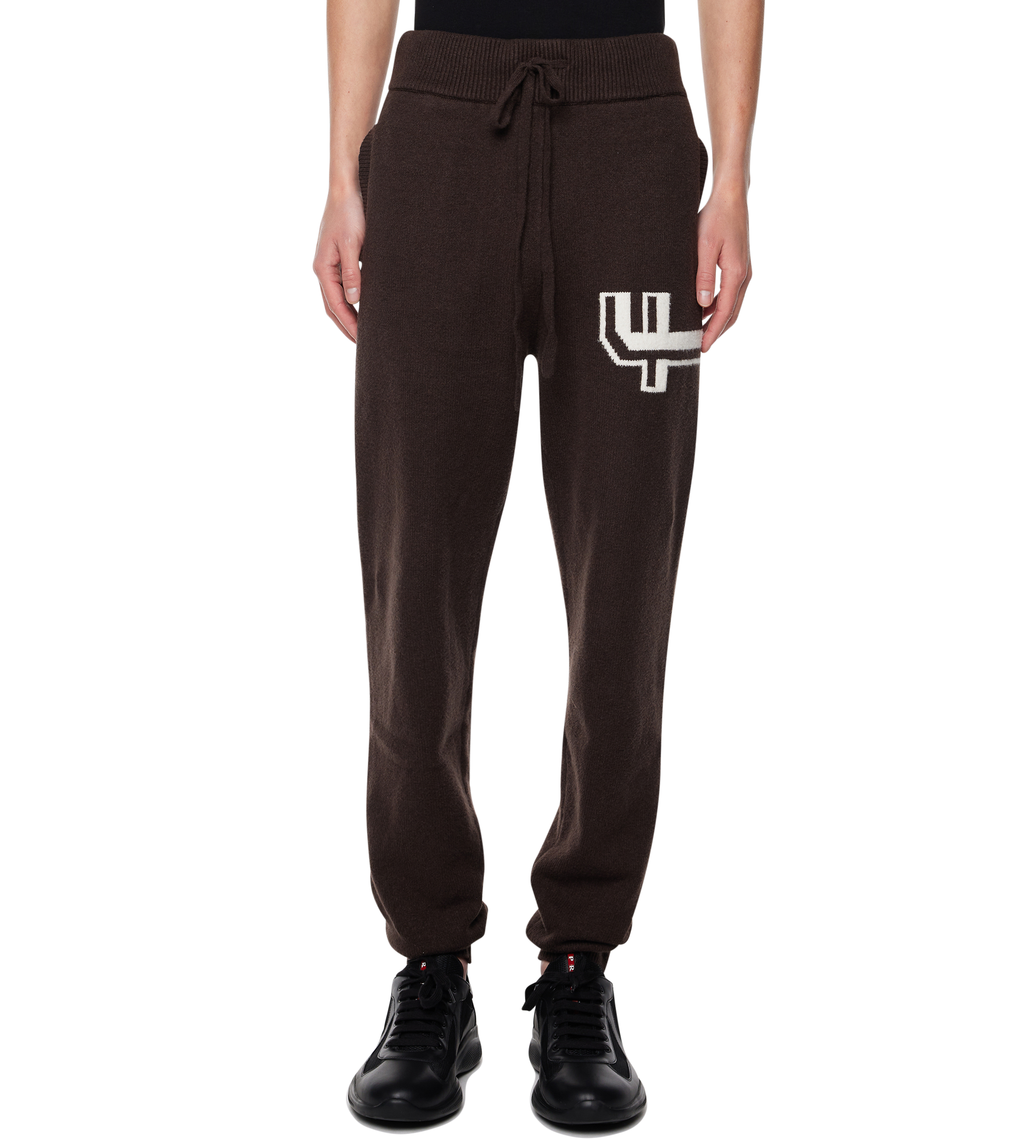 Knitted Pants Cuffed Brown