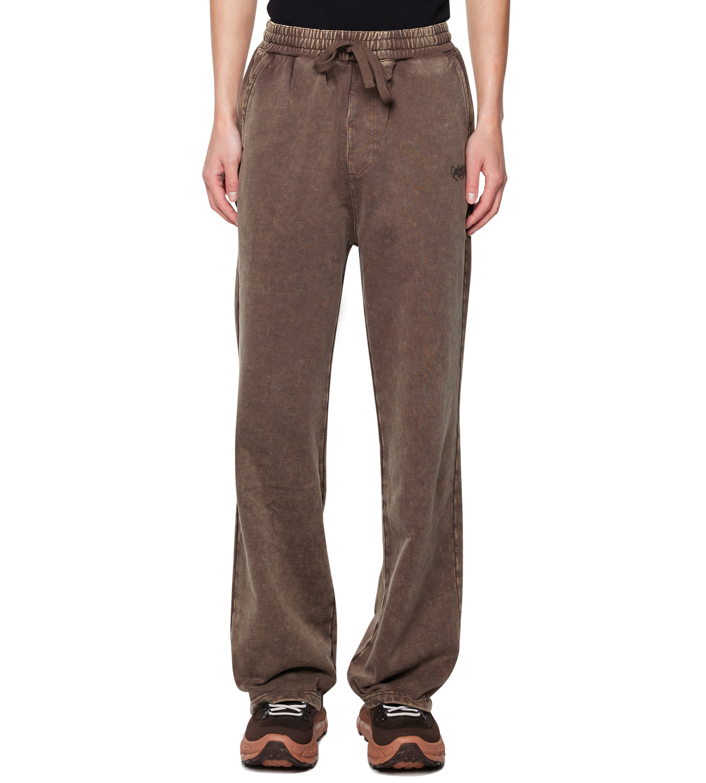 Circles oversized joggingbroek, bruin gewassen