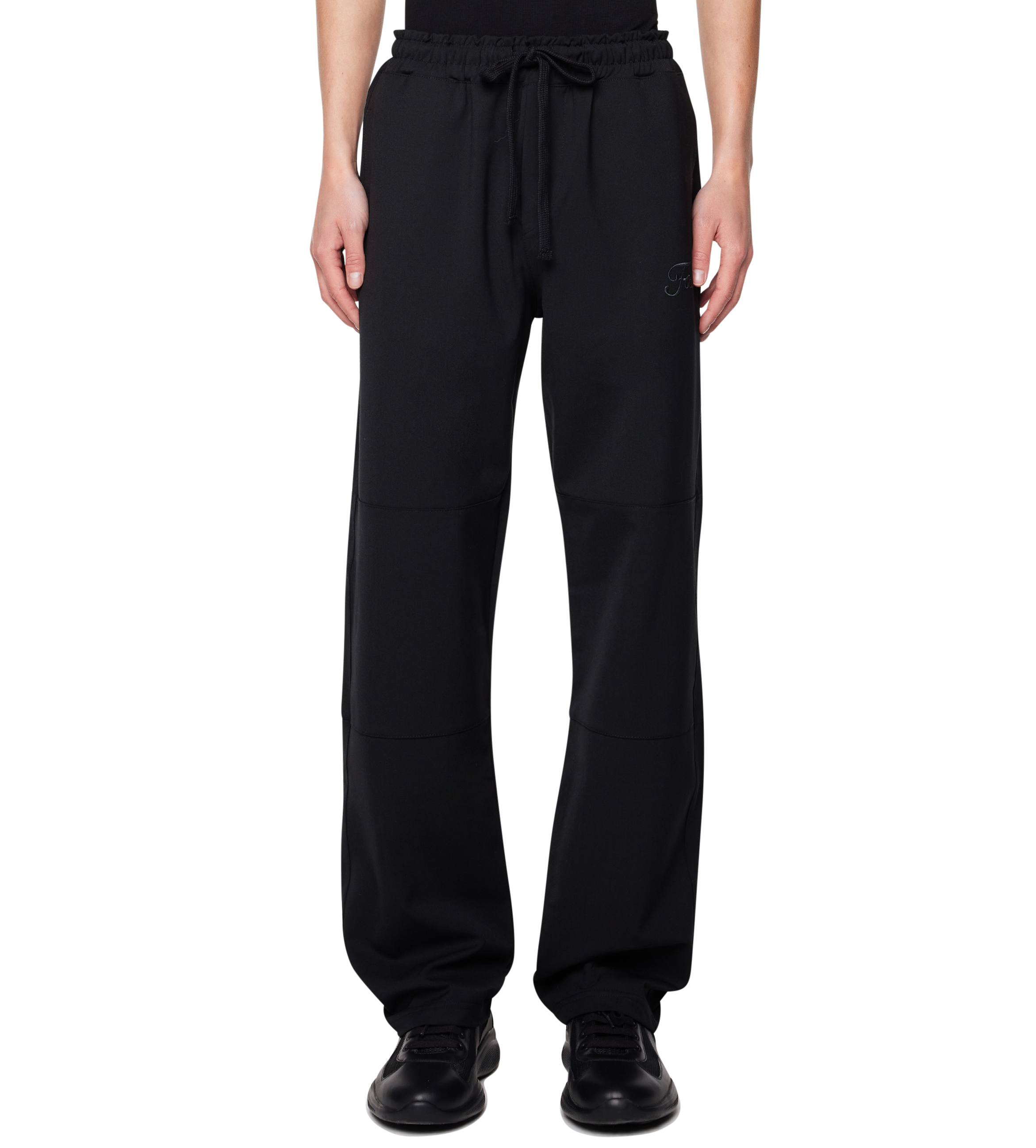 Script Wool Track Pants Black