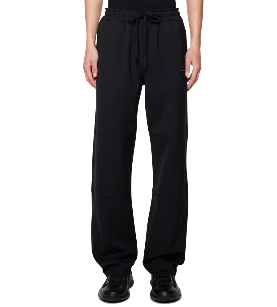 Script Wool Track Pants Black