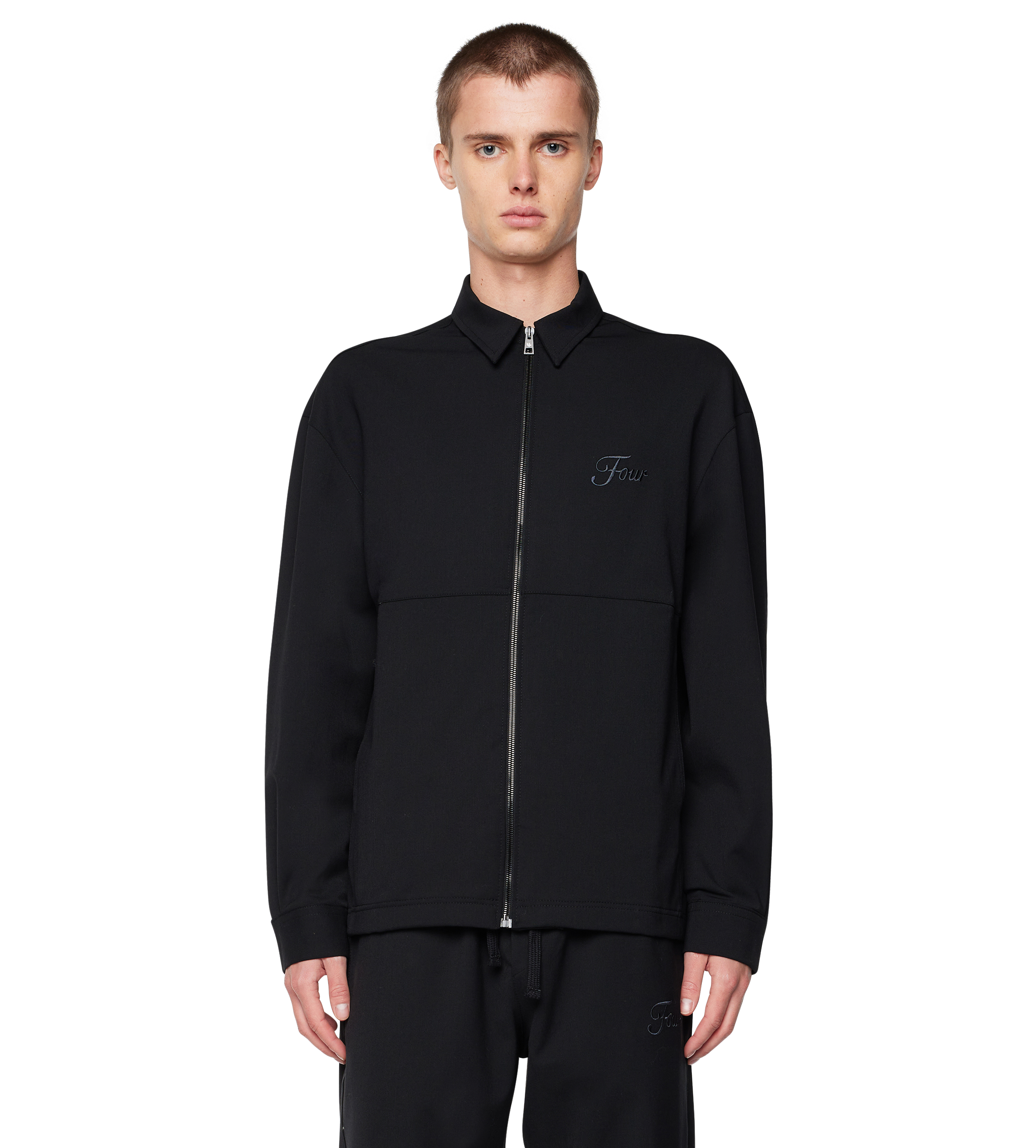 Script Wool Track Jacket Black