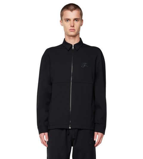 Script Wool Track Jacket Black