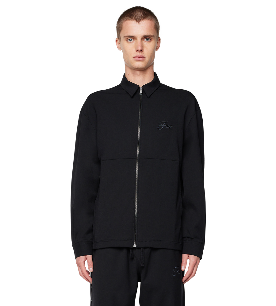 Script Wool Track Jacket Black