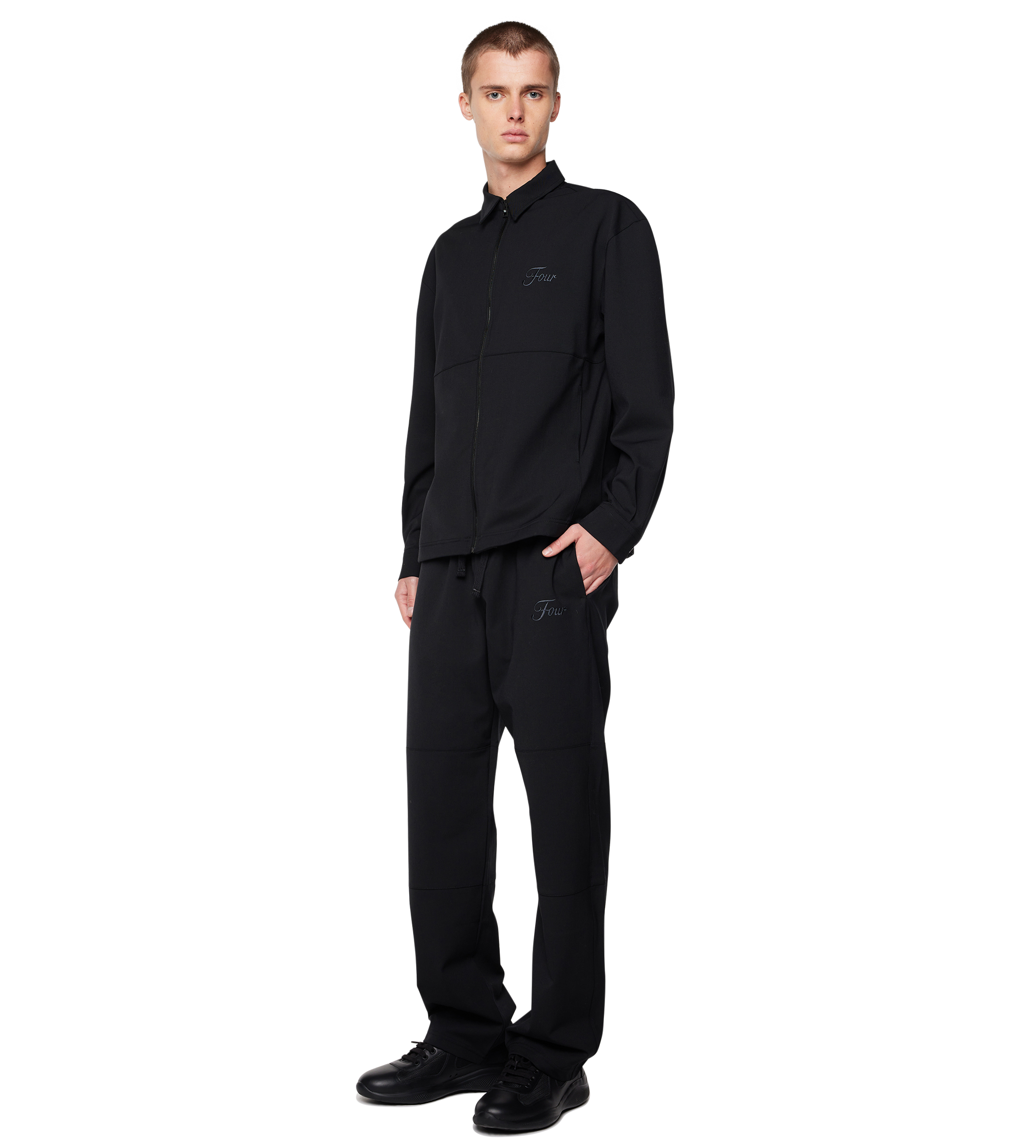 Script Wool Track Pants Black