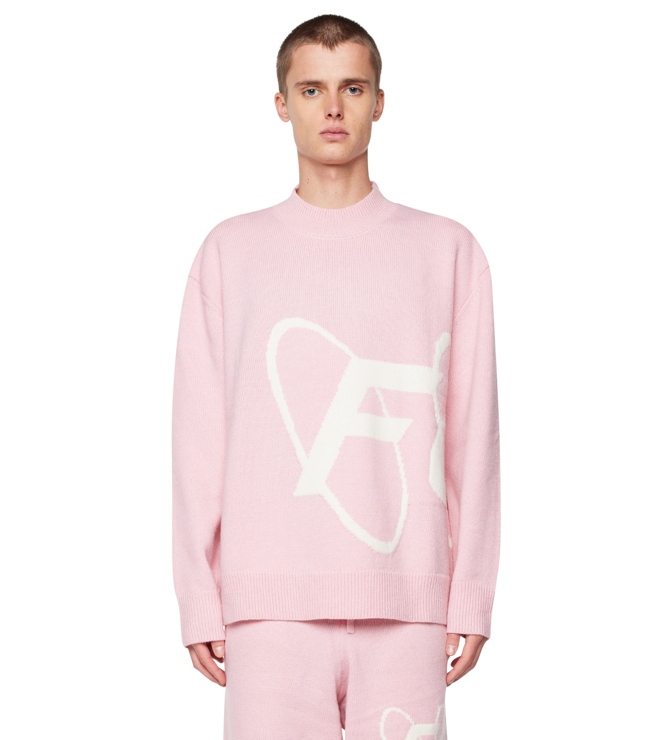 Big Circles Knitted Crewneck Soft Pink