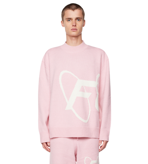 Big Circles Knitted Crewneck Soft Pink