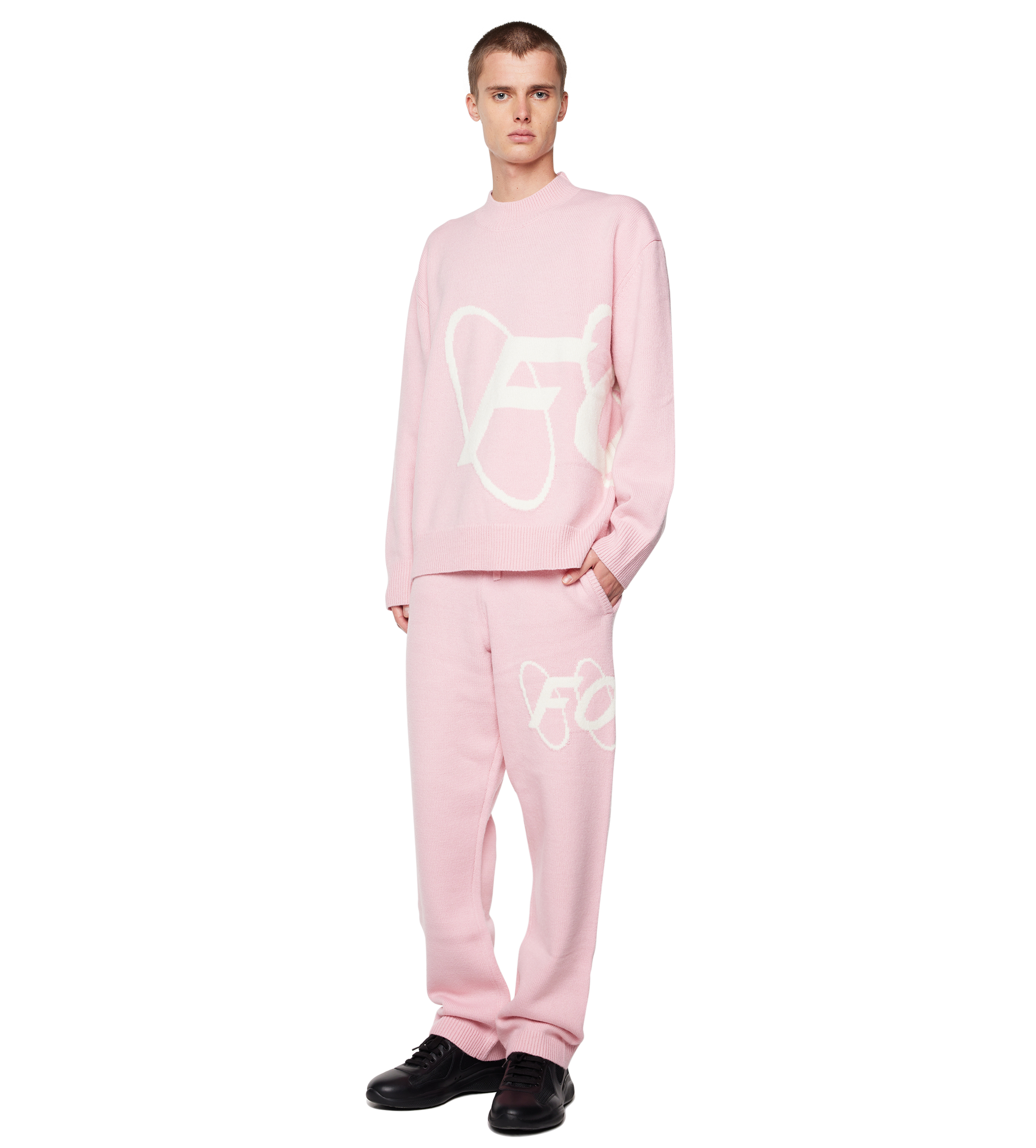 Big Circles Knitted Pants Soft Pink