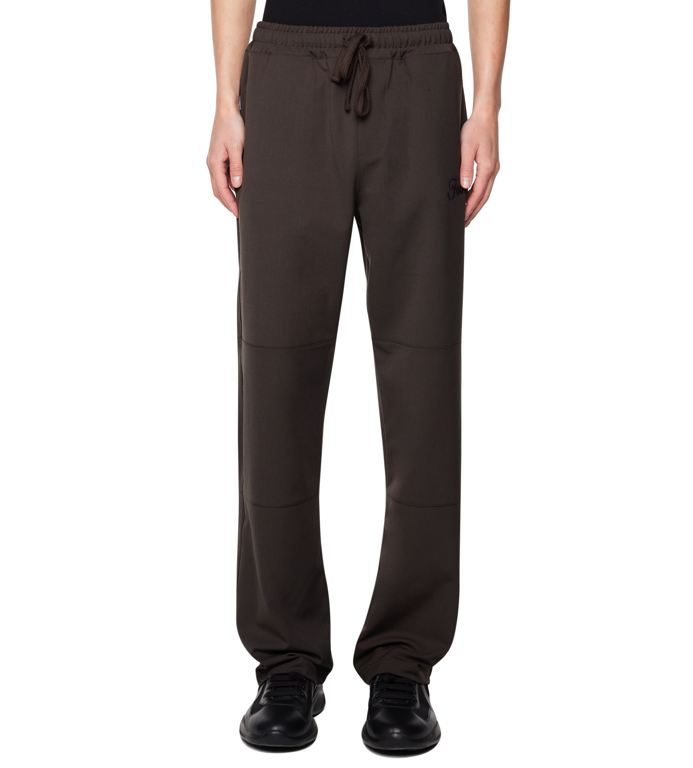Script Wool Track Pants Brown