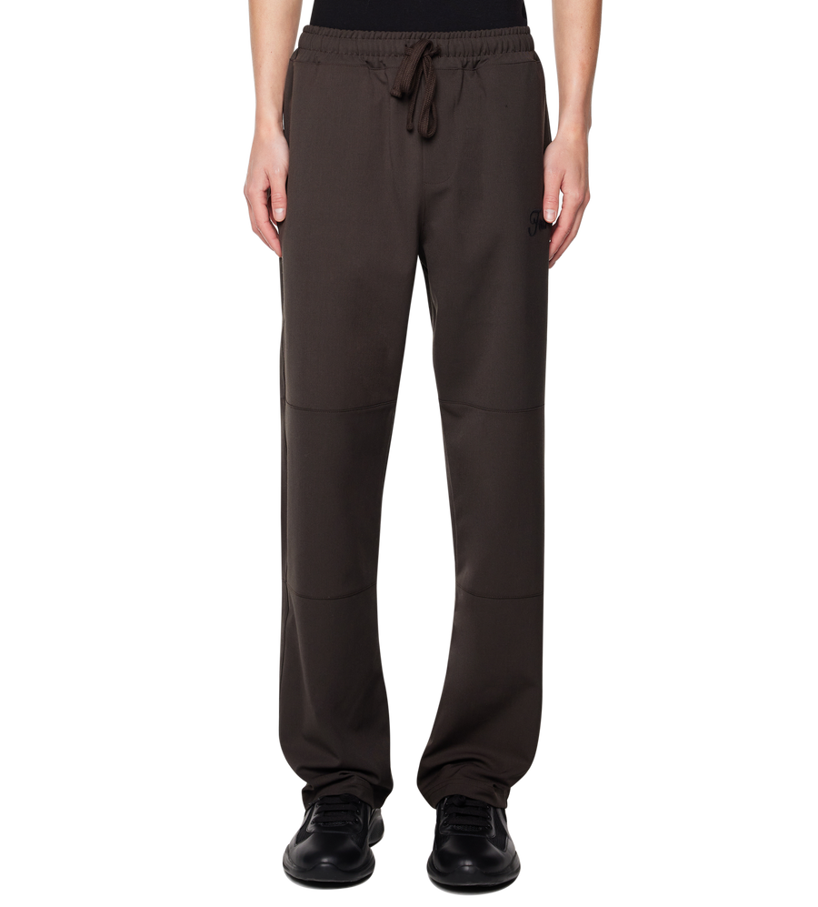Script Wool Track Pants Brown