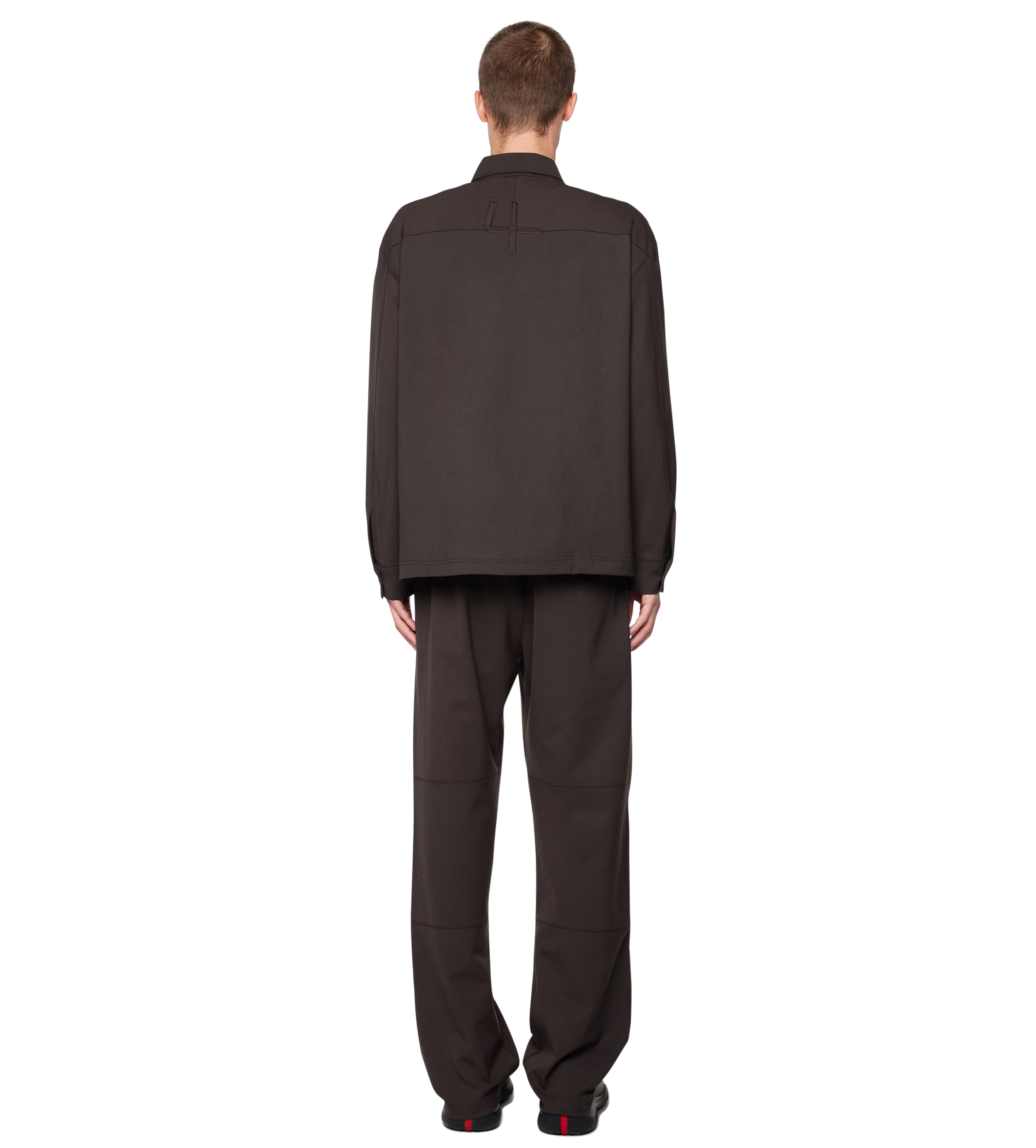 Script Wool Track Jacket Brown