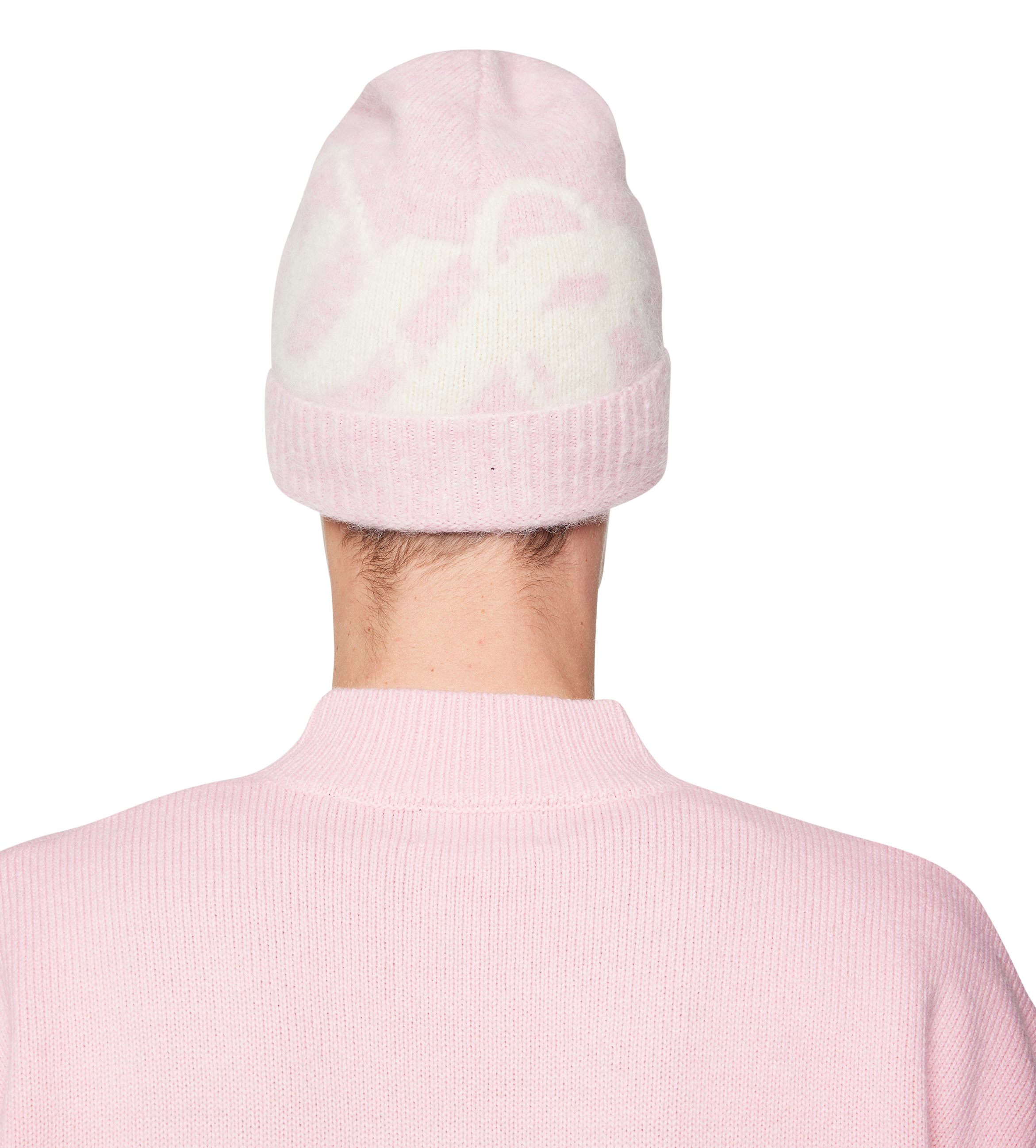 Big Circles Fluffy Beanie Soft Pink