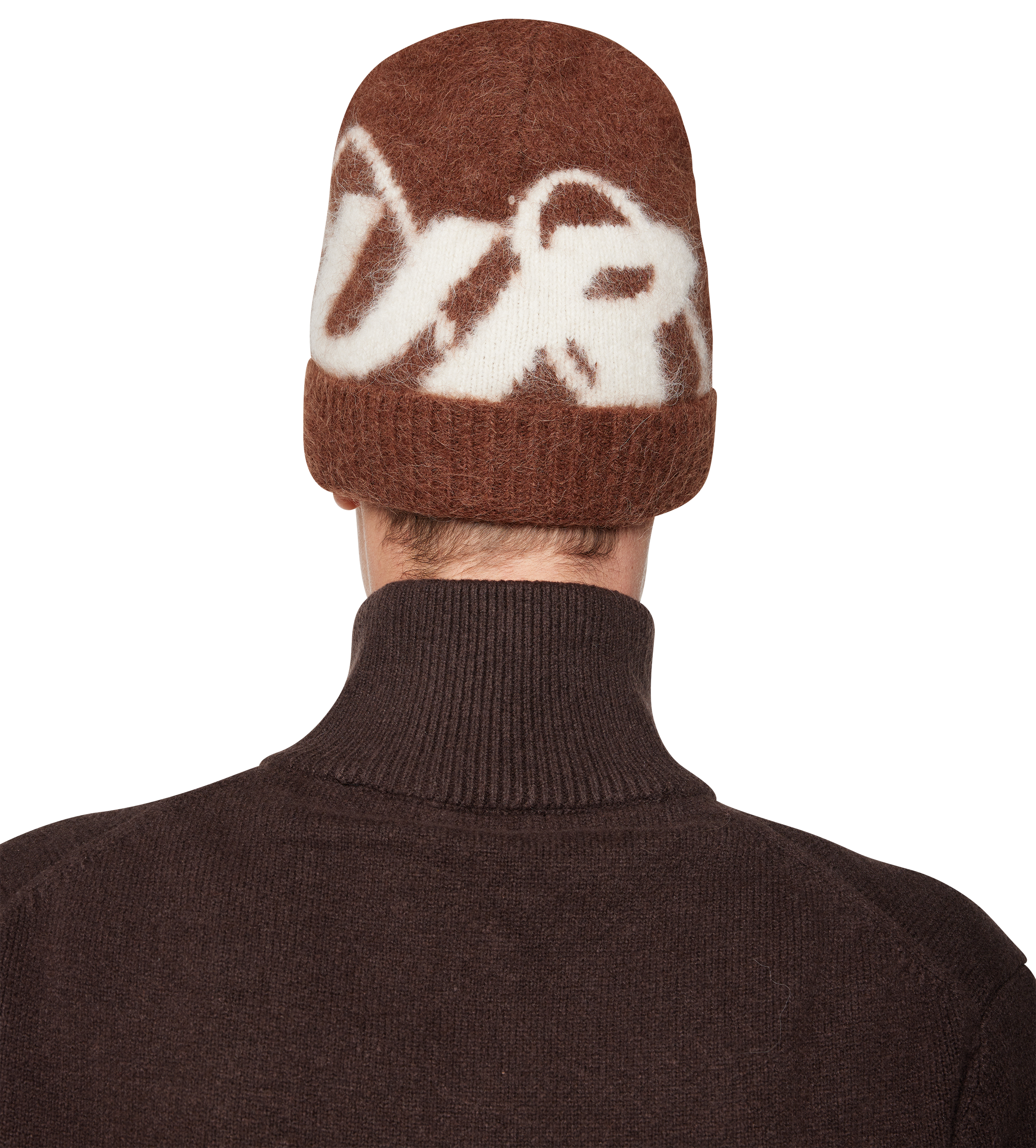 Big Circles Fluffy Beanie Brown