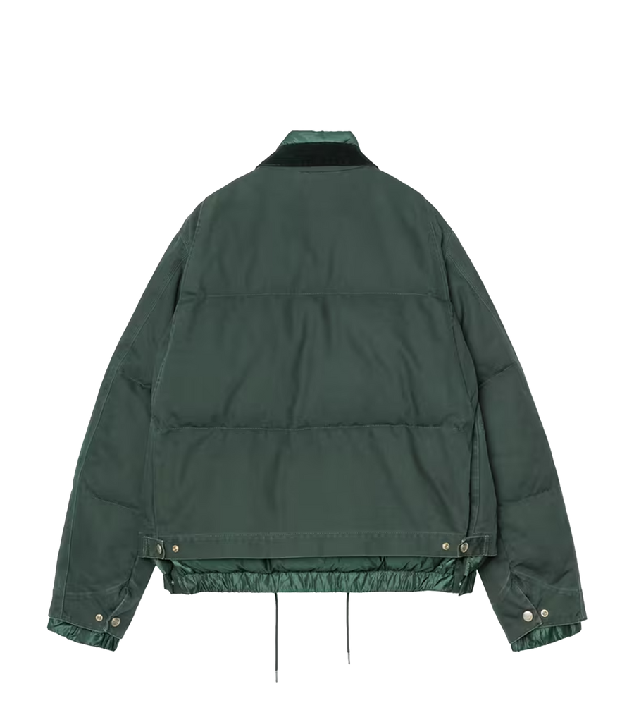 Sacai x Carhartt WIP Washed Duck Puffer Jacket in Green