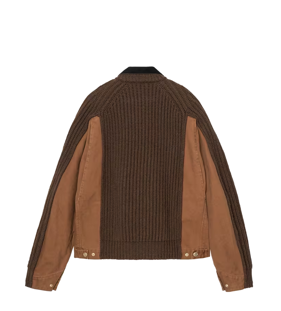 Sacai x Carhartt WIP Washed Duck x Wool Knit Blouson in Dark Beige
