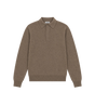 Long-Sleeve Knit Polo Shirt Brown