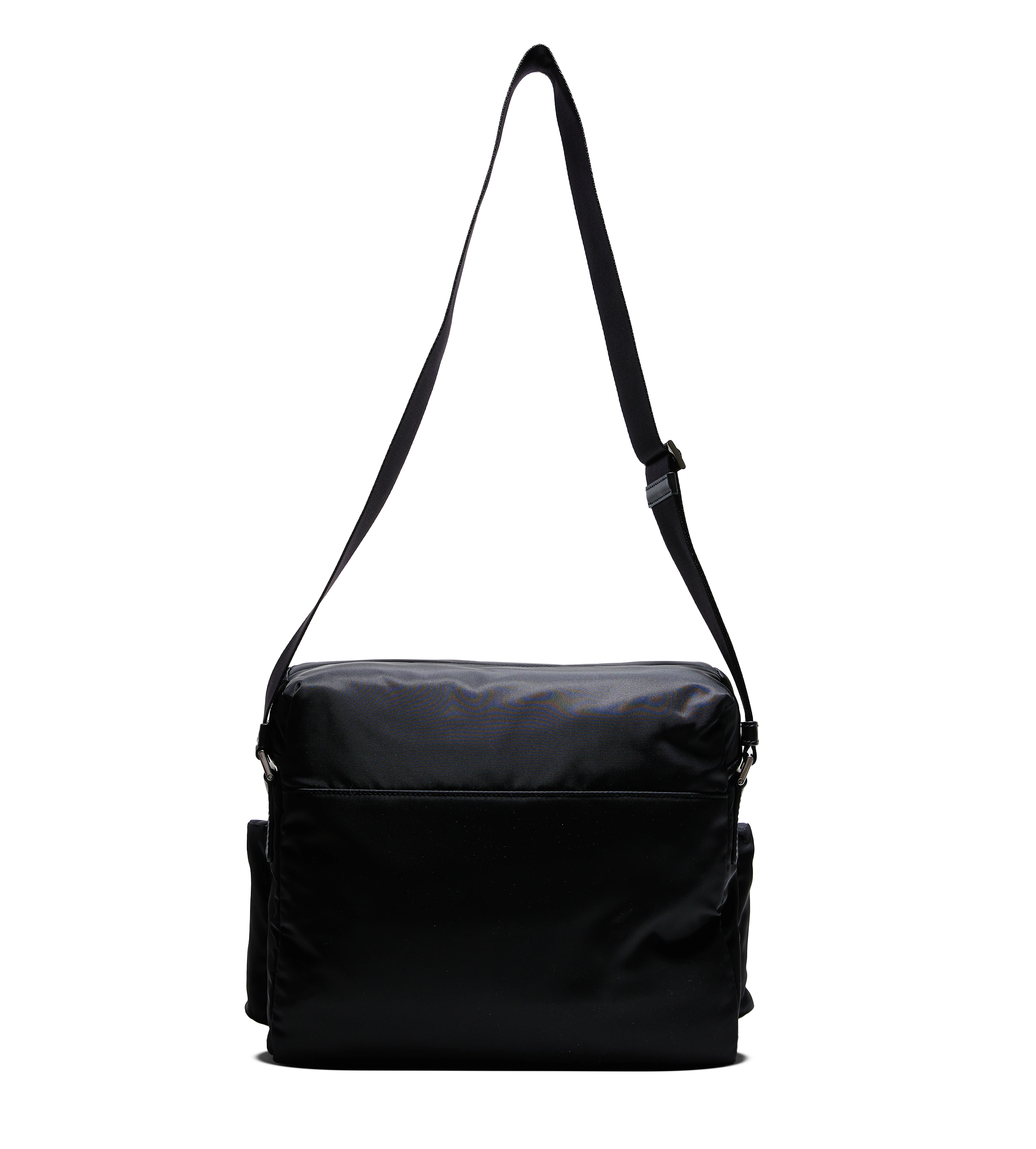 Re-Nylon and Leather Shoulder Bag Black