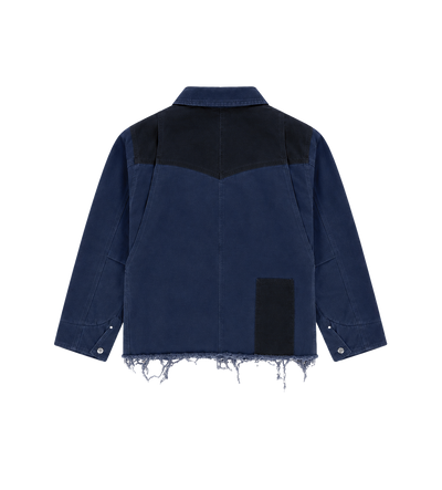Het Ranch Patchwork Jas Marineblauw
