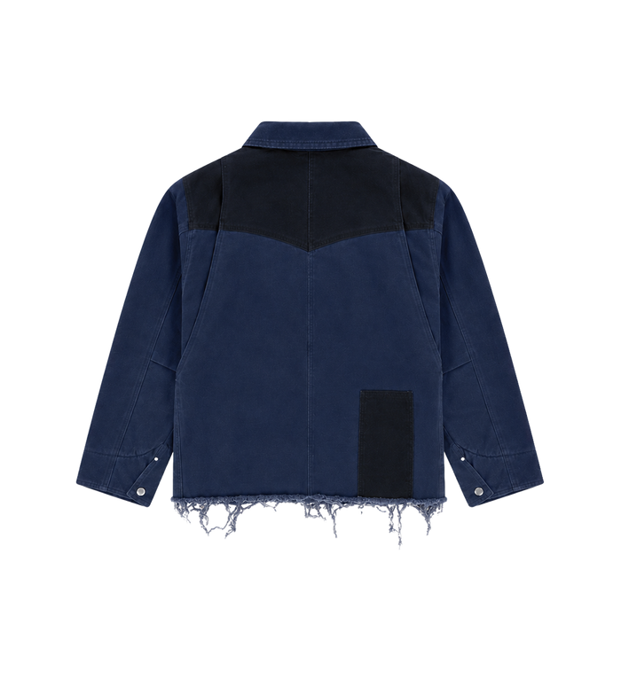 Het Ranch Patchwork Jas Marineblauw