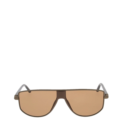 Shield Sunglasses in Matte Putty / Matte Light Gold / Matte Metallic Brown