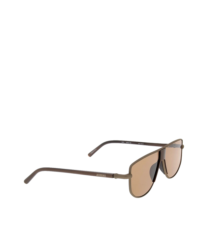 Shield Sunglasses in Matte Putty / Matte Light Gold / Matte Metallic Brown