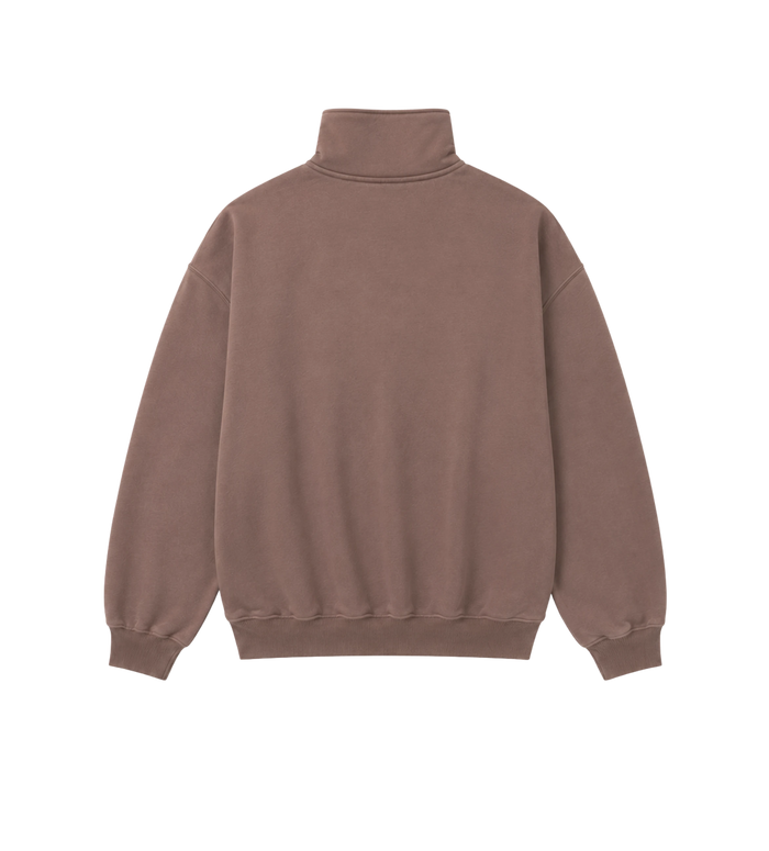The Gros Grain Zipped-Rollneck Sweatshirt Brown
