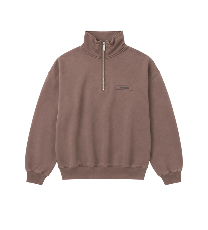 The Gros Grain Zipped-Rollneck Sweatshirt Brown