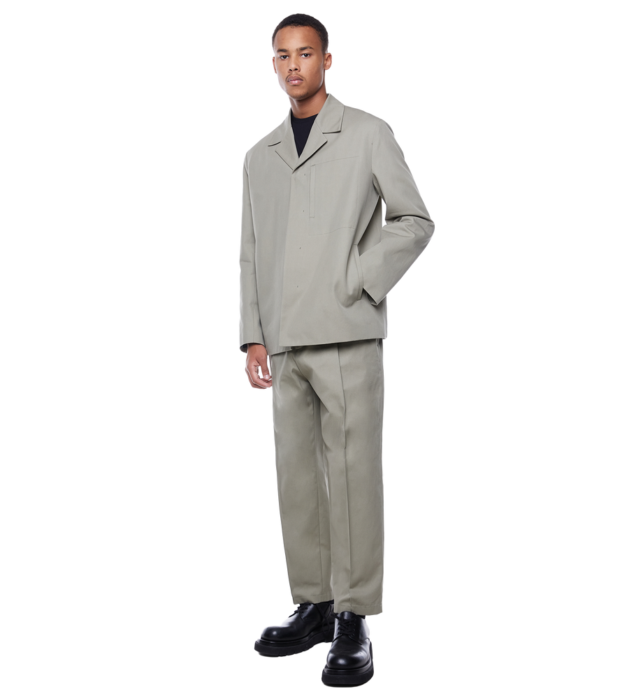 Elasticated-waist Pleated Trousers Khaki