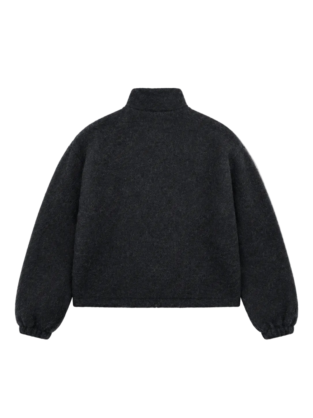 Grey Wool Fleece Zip-Up Sweatshirt Grey
