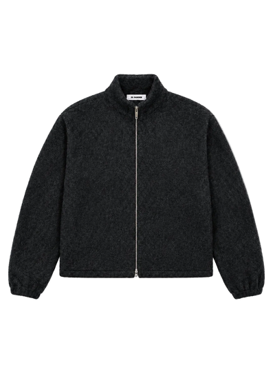 Grey Wool Fleece Zip-Up Sweatshirt Grey
