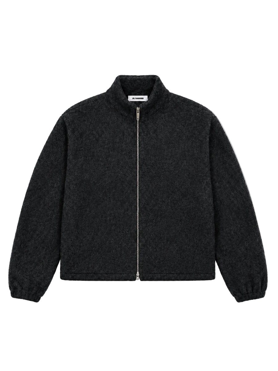 Grey Wool Fleece Zip-Up Sweatshirt Grey