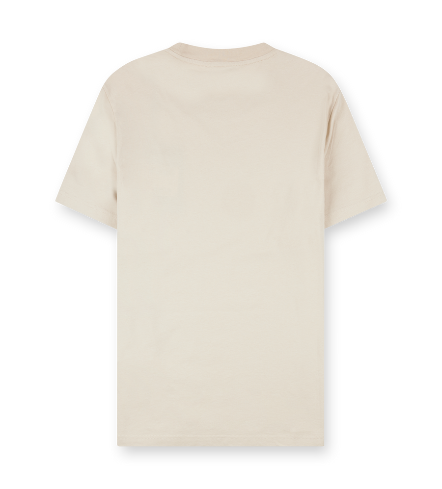 Moncler Matt Black T-shirt in beige cotton jersey