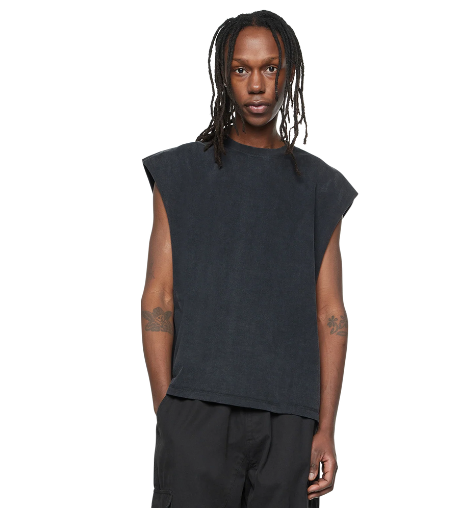 Destroyed Vest Washed Black
