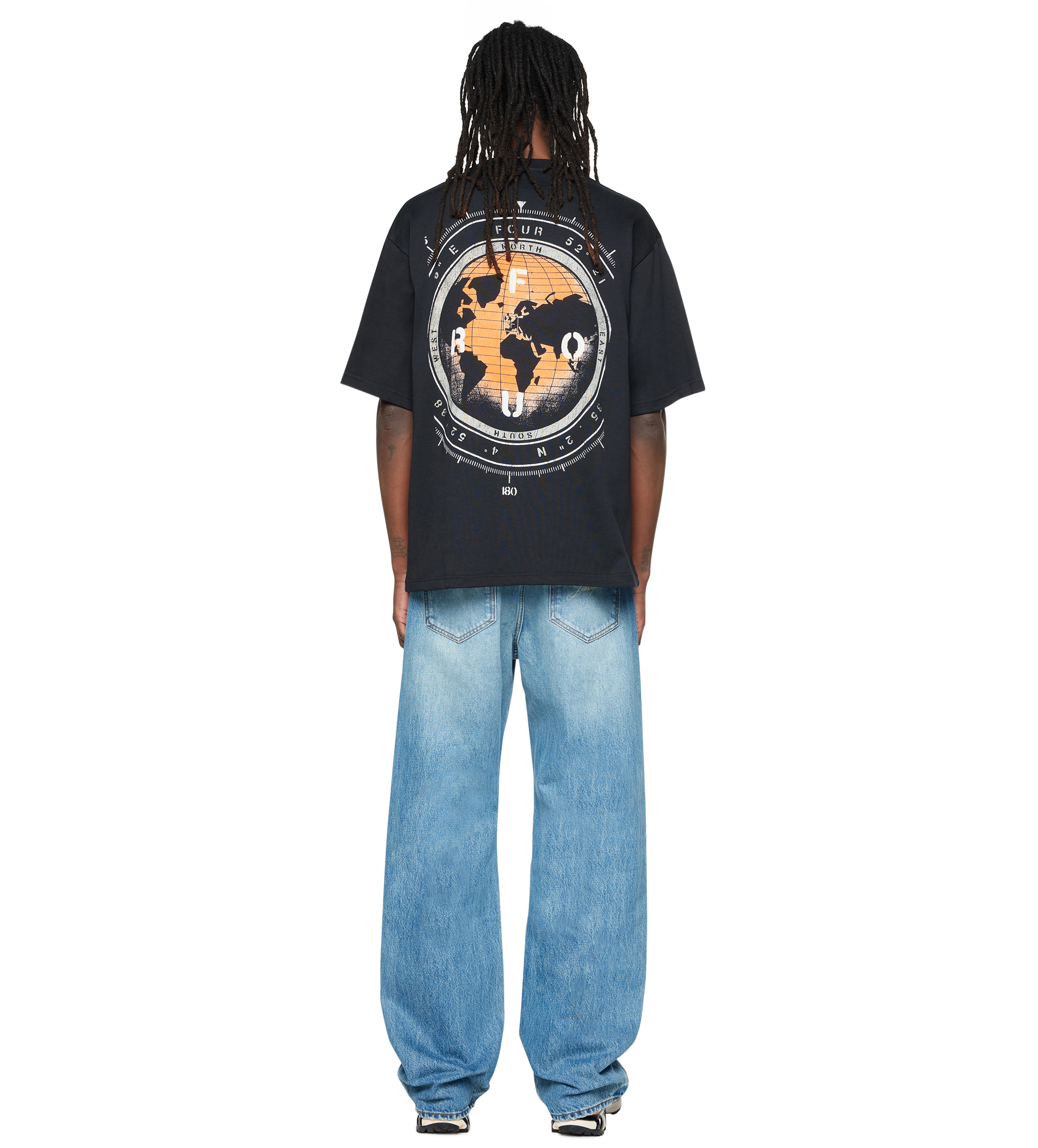 World Location Boxy T-shirt Zwart