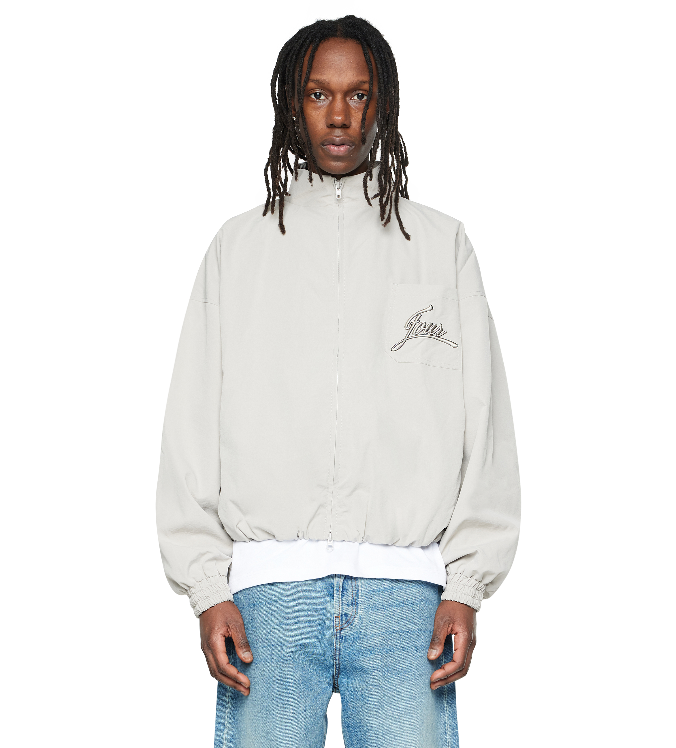 Script Track Jacket Light Grey