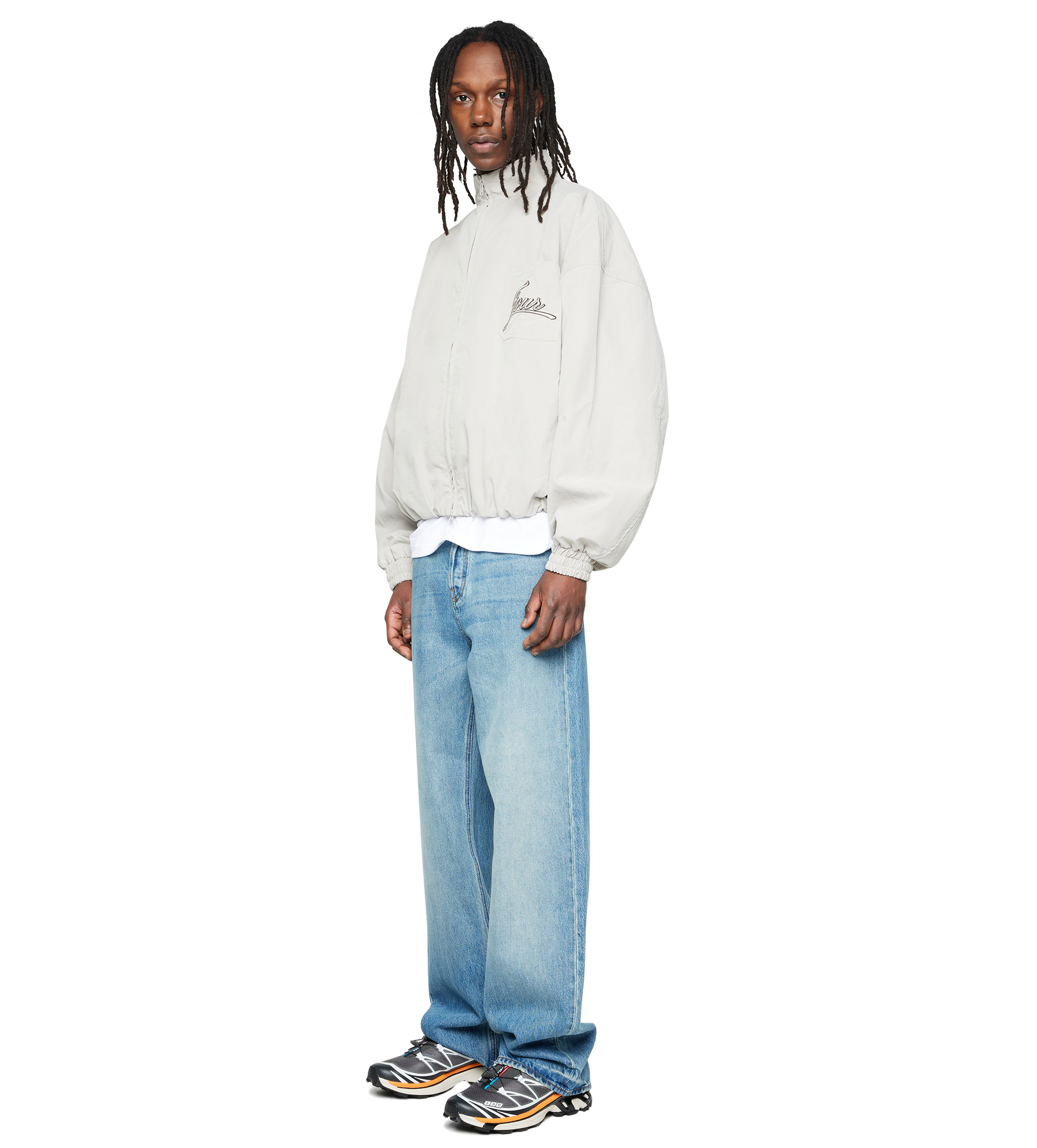 Script Track Jacket Light Grey