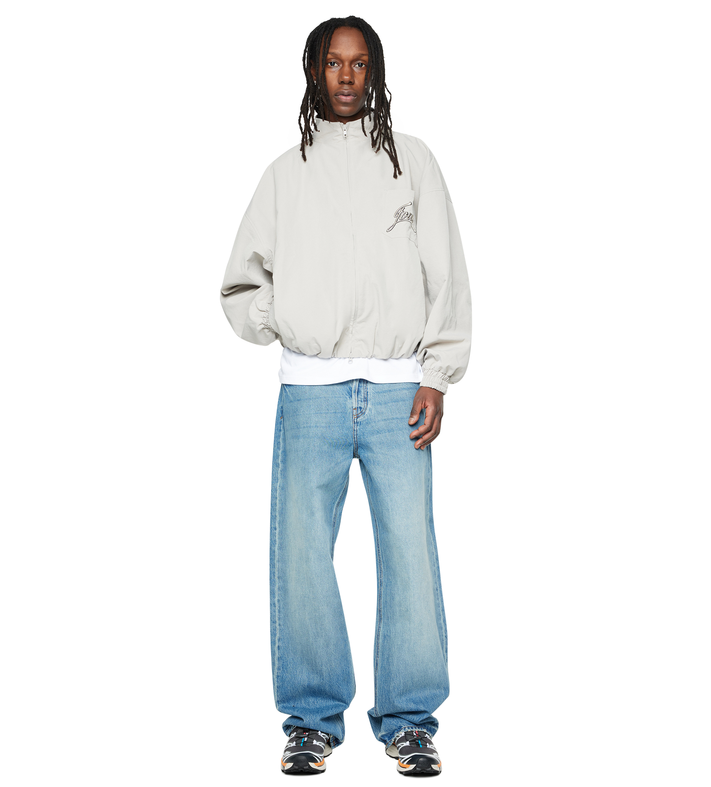 Script Track Jacket Light Grey